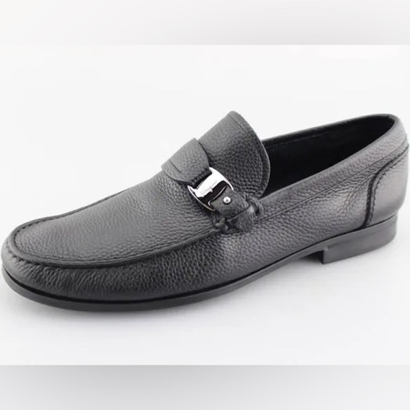 Men\'s SALVATORE FERRAGAMO \'Bravo\' Nero Calf Leather Loafers Size US - 7.5-D main image 5